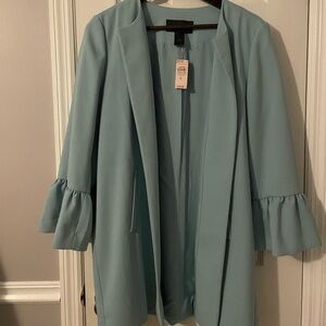 Turquoise knee length women's blazer - size L- Ann Taylor Factory - BRAND NEW
